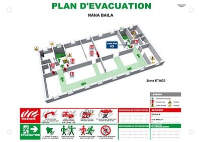 Plan d'évacuation 3D