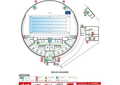 Plan d'évacuation piscine